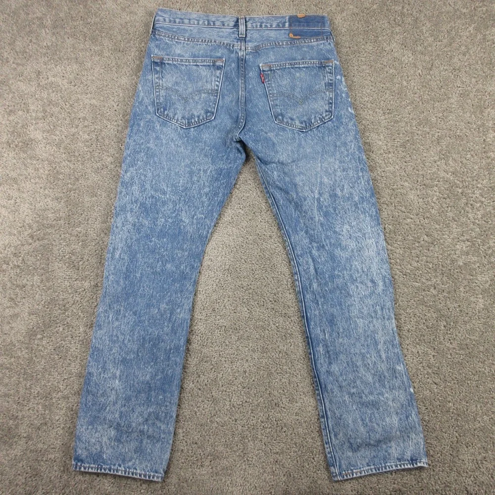 Levis Jeans Mens 31x30 Blue 501 Button Fly Original Straight Acid Wash Denim